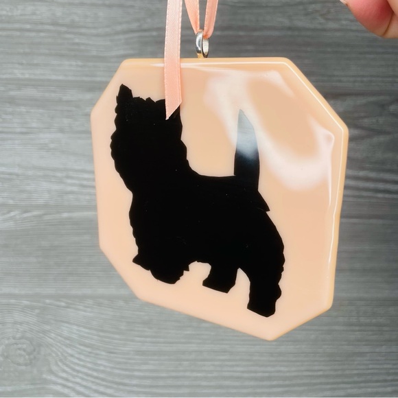 Stained glass sun catcher highland terrier dog coaster decoration orniment art - Picture 2 of 4